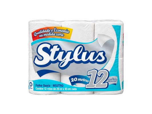 Pepel Higiênico Stylus 12 Rolos / 20 Metros