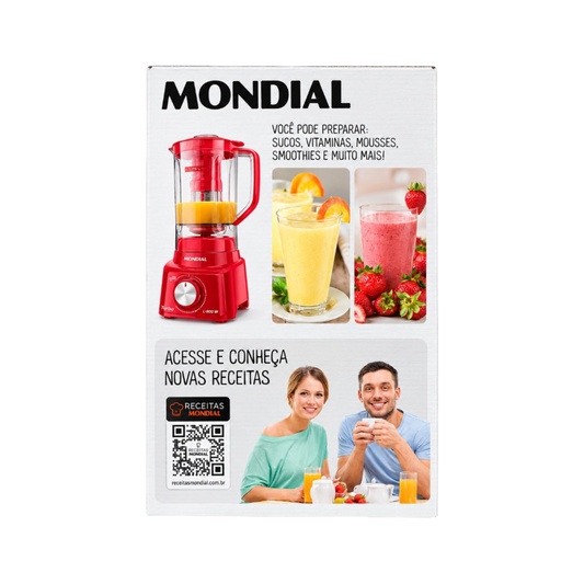 Liquidificador Turbo Full, Mondial 900w L-900 Fr Vermelho 127v